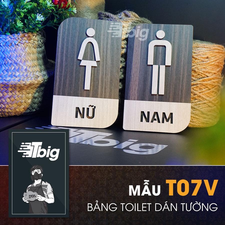 Bảng gỗ nhà vệ sinh sét 4 mẫu toilet - restroom - women men - nam nữ loại dán tường bằng keo 2 mặt