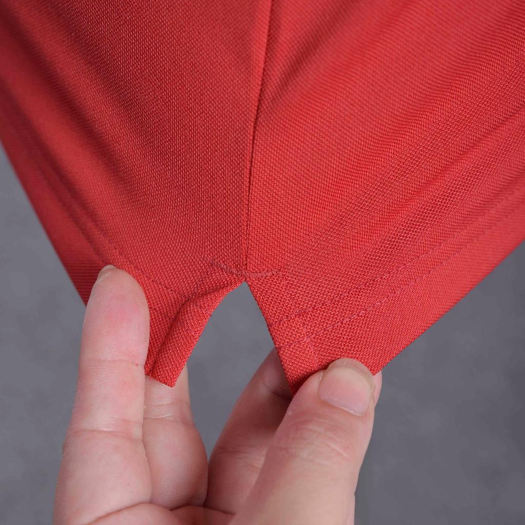 Áo nam polo màu đỏ cổ trắng dáng đẹp cá sấu Poly trơn ngắn tay cao cấp có cổ GIFASHION MPC30314