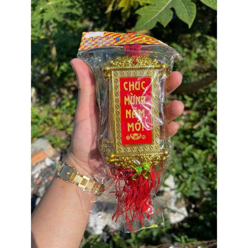 Set 10 Thẻ Bài Dây Treo Câu Chúc Trang Trí Tết