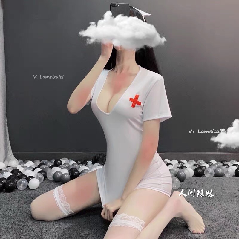 Đồ ngủ Cosplay y tá hở lưng sexy quyến rũ