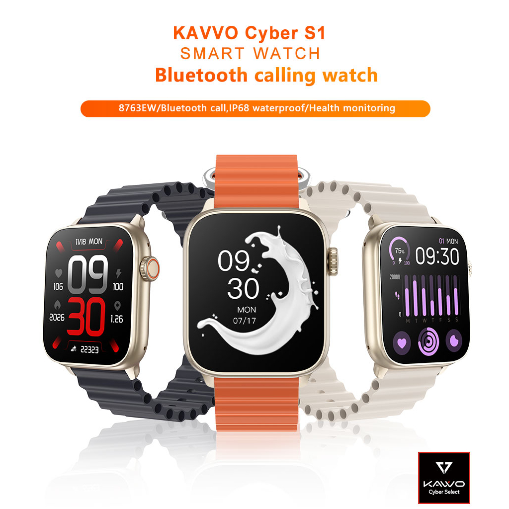 Đồng hồ thông minh KAVVO Cyber S1 | AMOLED 1.83 INCH | Chuẩn kháng nước 68| Bluetooth | 280mAh - Bảo hành 12 tháng - Hàng chính hãng