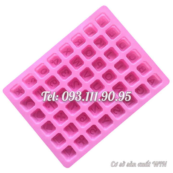Khuôn silicon làm bánh, rau câu, socola 24 chữ cái, 10 số, ký tự - Mã số 1136