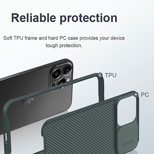 Ốp lưng dành cho iPhone 14 Pro Max hiệu Nillkin Protect Slide Camera Cover Chống sốc - Hàng nhập khẩu