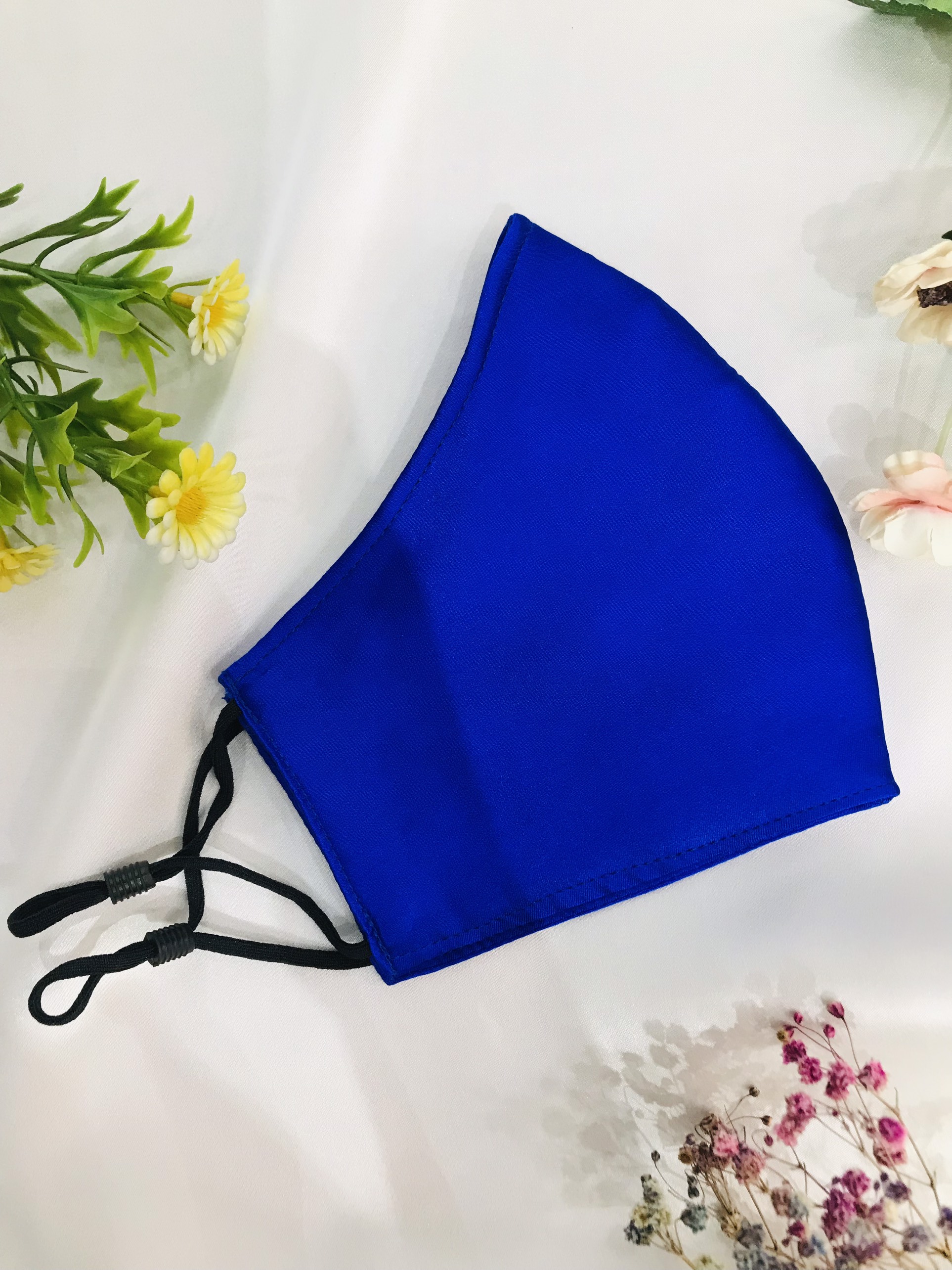 Mulberry silk facemask- Khẩu trang lụa tơ tằm tự nhiên 3 lớp unisex, gồm 2 lớp vải lụa tơ tằm + 01 lớp bông tơ tằm