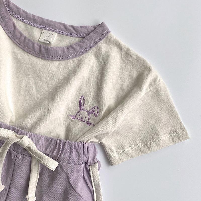 Mùa Hè Mới Sơ Sinh Bé Gái Quần Áo Phù Hợp Với Dễ Thương Ngắn + Tặng Thun Chắc Chắn Dễ Thương Thể Thao 2 Chiếc bộ