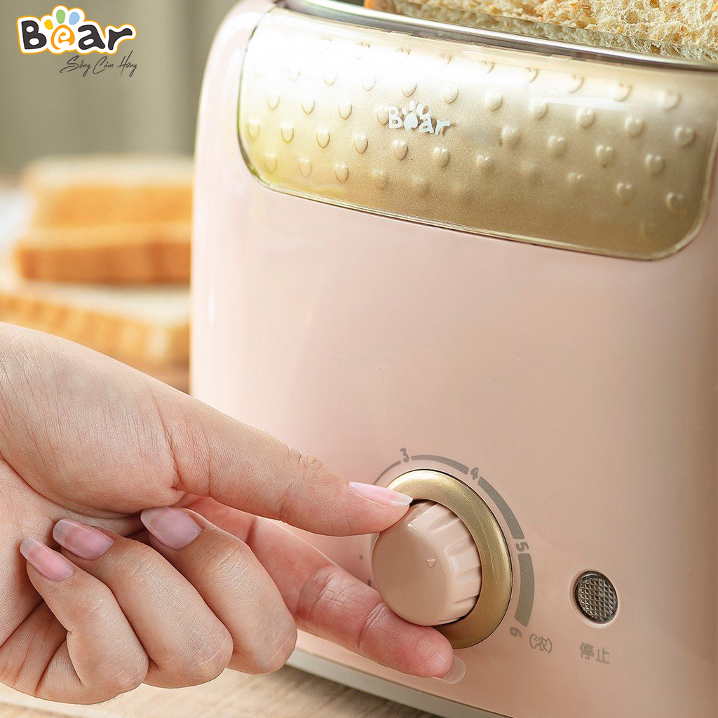 Máy Nướng Bánh Mì Sandwich Bear 6 Mức Điều Chỉnh Tích Hợp Chức Năng Nướng Hẹn Giờ Tự Động DSL-601 - Hàng Nhập Khẩu