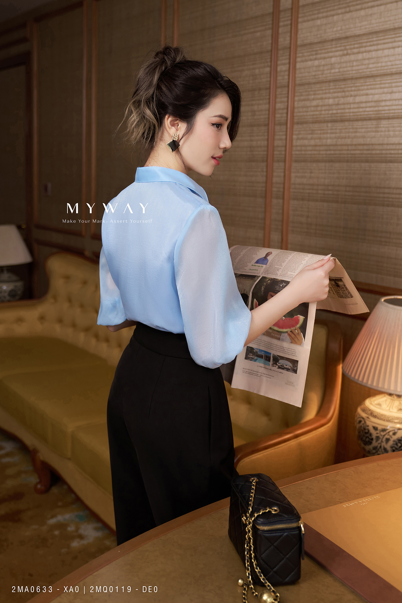 Quần Tây Nữ Công Sở MY WAY Đen Dáng Baggy Sang Trọng 2MQ0119