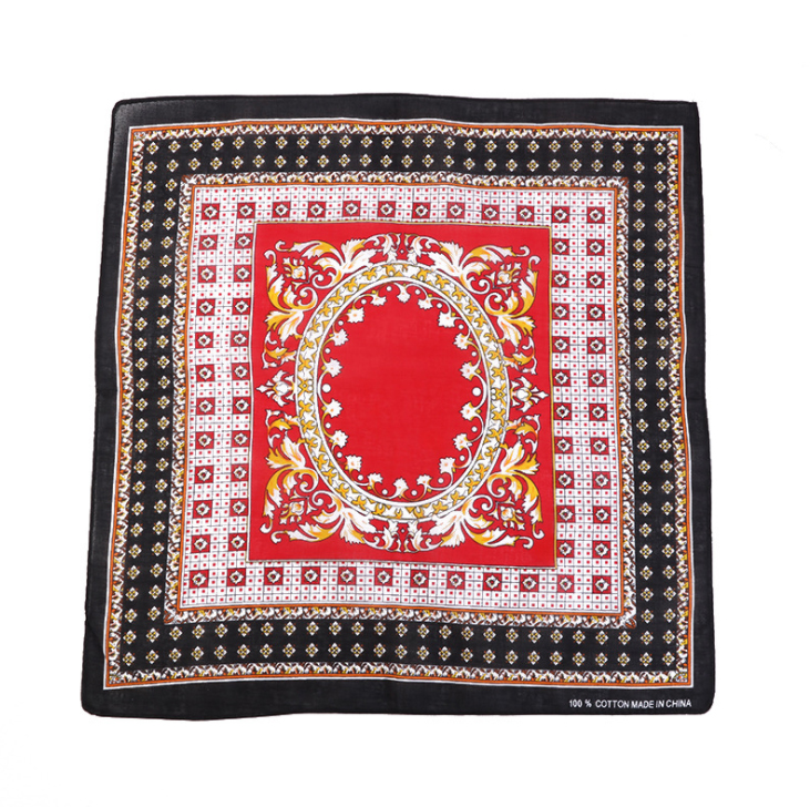 Khăn Bandana phong cách Vintage dễ thương 54x54cm - BDN06.7 hoa vuông