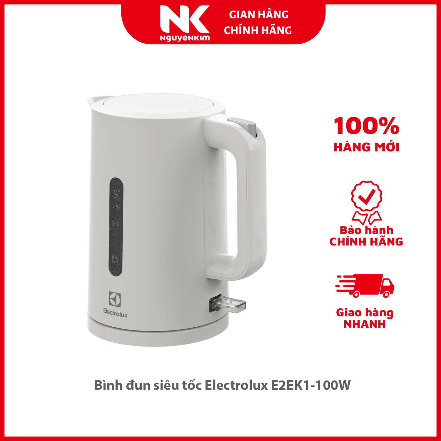 Bình đun siêu tốc Electrolux E2EK1-100W - Hàng chính hãng