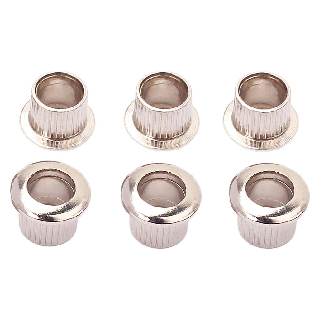 Sunnimix 6 Chiếc Đàn Guitar Bushings Máy Đầu Chỉnh Chốt Khóa Bushings Chuyển Đổi Adapter Ferrules Mạ Niken 8 Mm