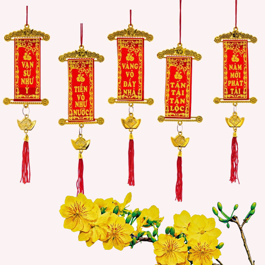 Bộ 10 Dây liễng trang trí Tết treo cây mai, cây đào