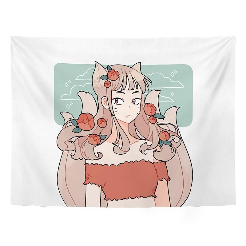 Tranh vải Decor chàng trai cô gái anime -