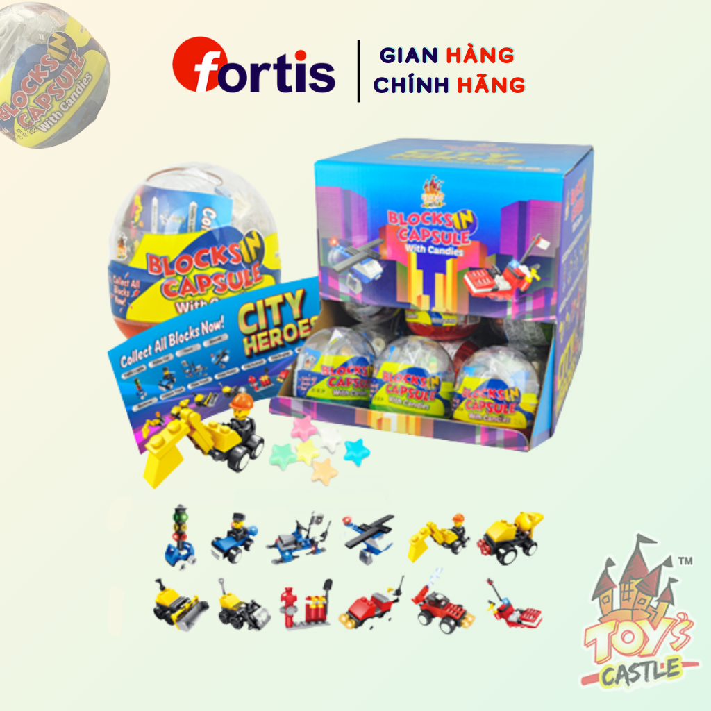 Kẹo Đồ Chơi Xếp Hình Toy's Castle Kẹo Trứng Kẹo Kèm Đồ Chơi Sưu Tầm Ngẫu Nhiên Cho Bé