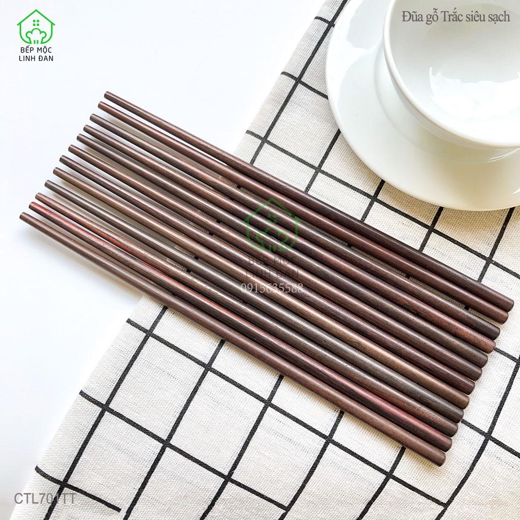 Đũa Gỗ Trắc Tự Nhiên Việt Nam Siêu Sạch HAHANCO Bộ 10 Đôi Tròn