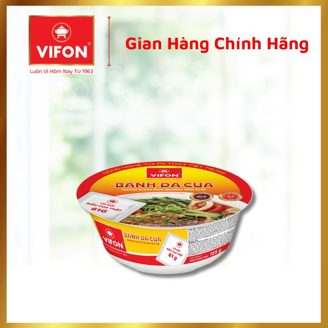 Thùng 12 Tô Vifon Bánh Đa Cua (125g / Tô)