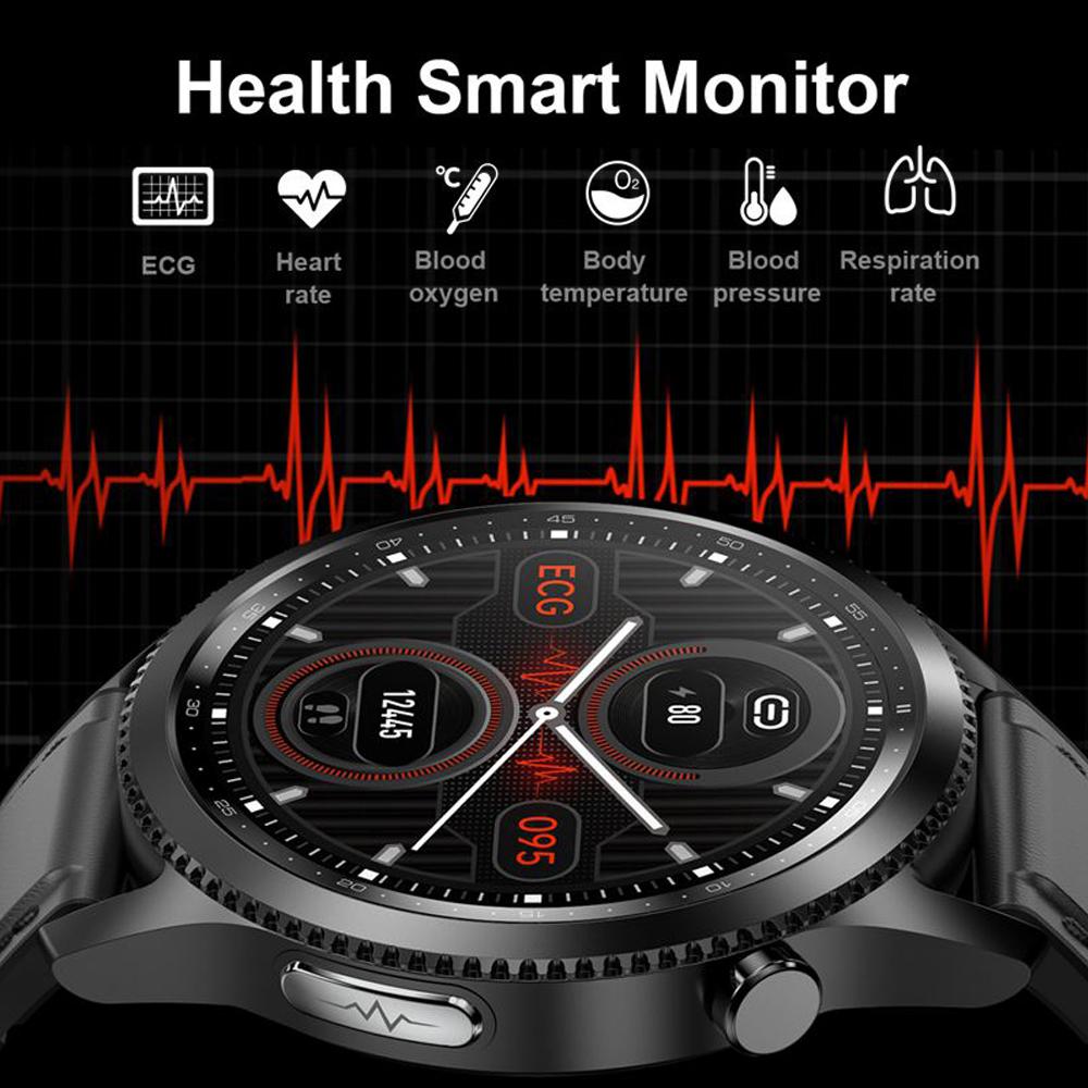 Đồng hồ thông minh sức khỏe & thể dục với nhịp tim Máy đo huyết áp điện tâm đồ IP68 Vòng đeo tay thể thao theo dõi sức khỏe không thấm nước