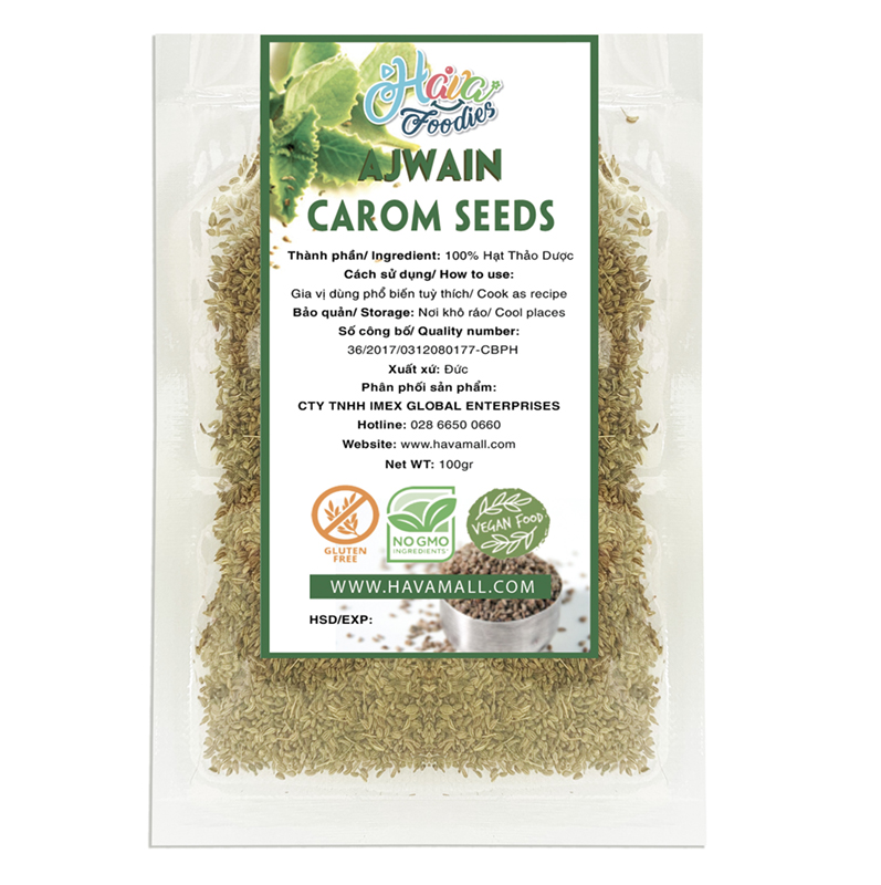 Hạt Thảo Dược Ajwain/Carom Havafoodies Gói 100g – Ajwain/Carom