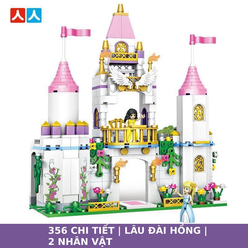 Đồ chơi Lắp ghép Lâu đài Công chúa Hồng trong mơ cho bé gái phát triển trí tuệ - 356 chi tiết - xe ngựa