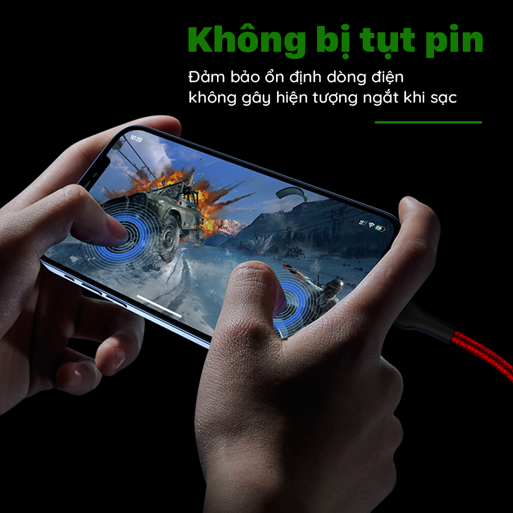 Cáp sạc JUYUPU TS26 sạc nhanh 5A bọc dù cao cấp dài 1m dây sạc iPhone Micro Type C sạc điện thoại dành cho Samsung OPPO Vivo HUAWEI XIAOMi - HÀNG CHÍNH HÃNG