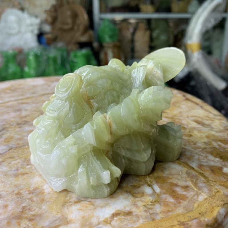 Cụ Thiềm Thừ, Cóc 3 Chân, Cóc Ngậm Tiền Đá Ngọc Onix - ngang 10cn