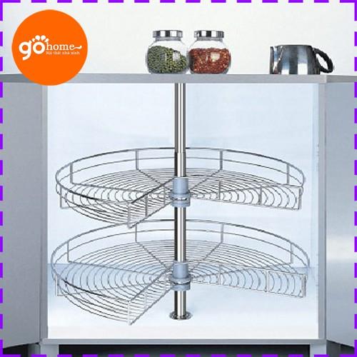 Mâm Xoay Góc 3/4 Tủ Bếp Lưu Trữ Đồ Khoang Góc Chất liệu INOX