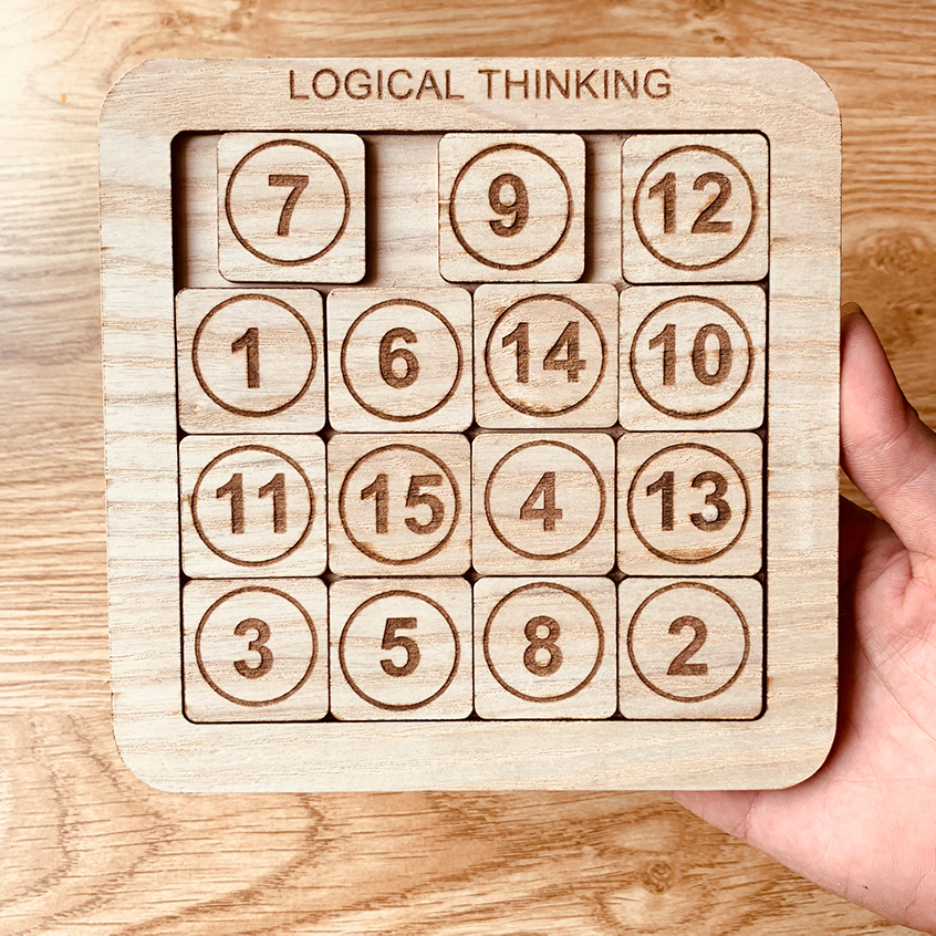 Đồ Chơi Gỗ Bảng Trượt Ghép Số Thông Minh Logical Thinking