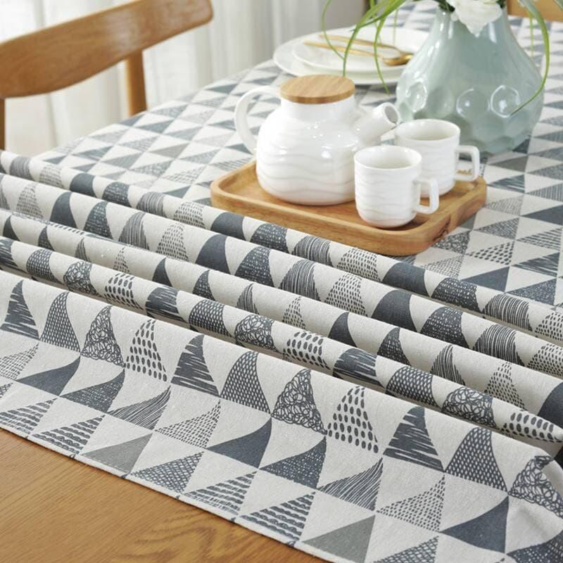 Vải Bố Vải Canvas Decor Trang Trí Làm Khăn Bàn Rèm Cửa Và Phông Chụp Ảnh Hoạ Tiết Tông Xám Nhạt Và Xanh