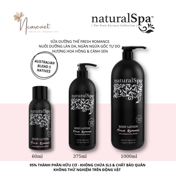 Sữa dưỡng thể nuôi dưỡng làn da, ngăn ngừa gốc tự do - naturalSpa - Fresh Romance Body Lotion