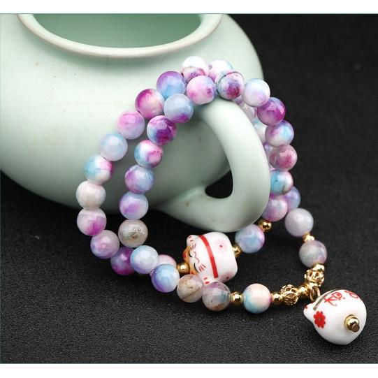 Chuỗi vòng tay mèo may mắn