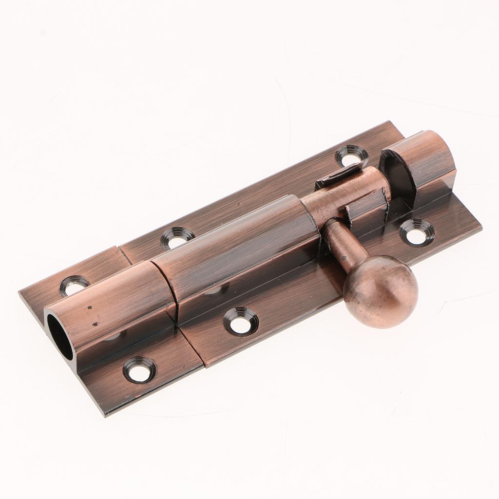 Door Slide Catch Lock Bolt Latch Barrel for Home Gate Security 4inch Copper
