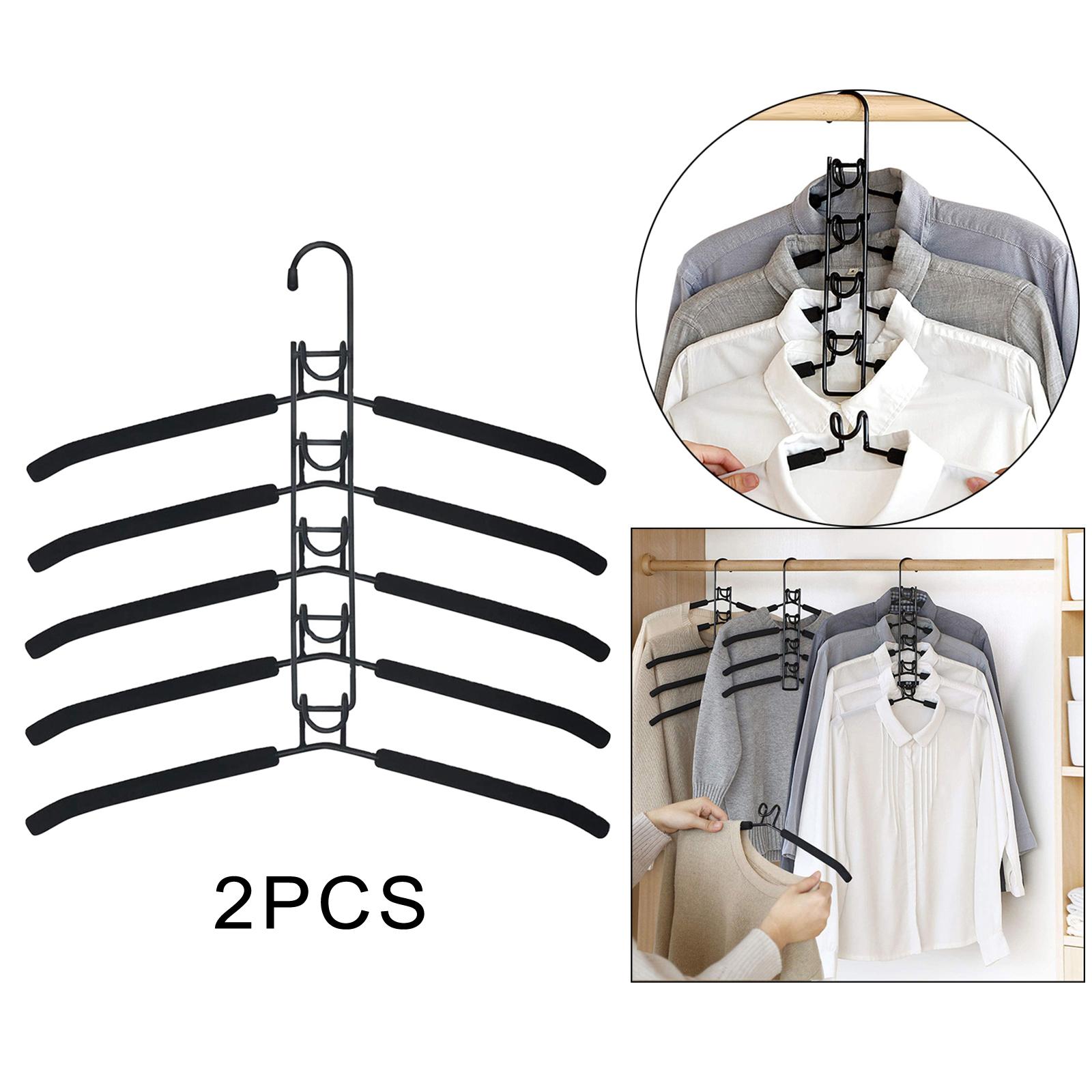 5 in 1 Multi Layer Metal Clothes Hangers Rack for Coat Sweater Skirt Pants, Widely Use