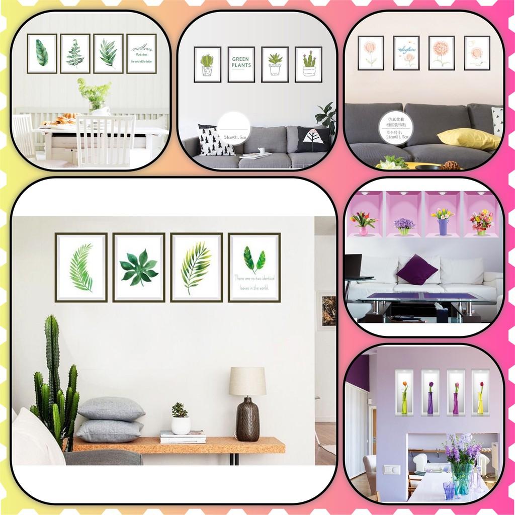 Decal trang trí tường - 4 khung tranh khách ibox chọn mẫu