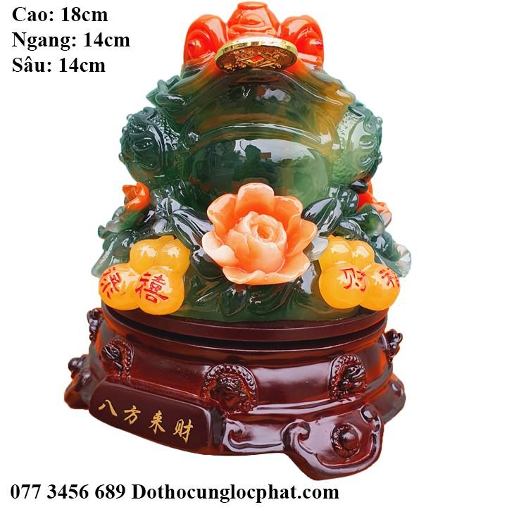 Cóc Ngậm Tiền Vàng Hồ Lô Cao 18cm