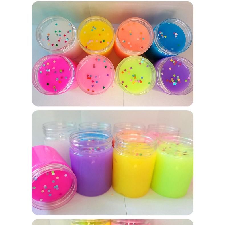 Slime hộp trụ 120ML màu thạch cực đẹp đồ chơi slam chất nhờn ma quái squishy