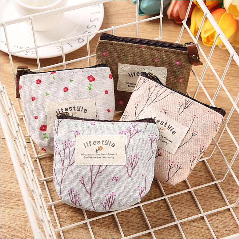 Ví Nữ Mini Vải Canvas Kích Thước 9x9cm Đựng Son - Bóp Mini Đựng Vé Xe, Chìa Khóa Tiện Lợi