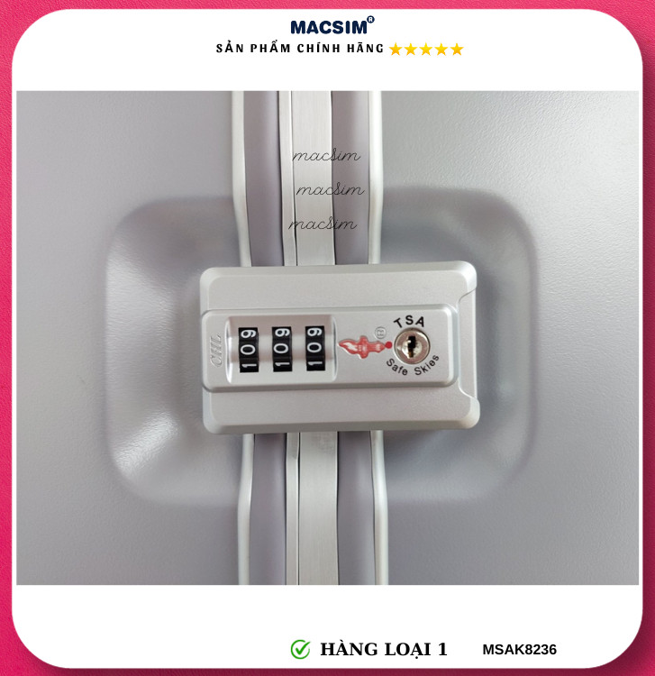 Vali cao cấp Macsim Aksen hàng loại 1 MSAK8236 cỡ 28 inch