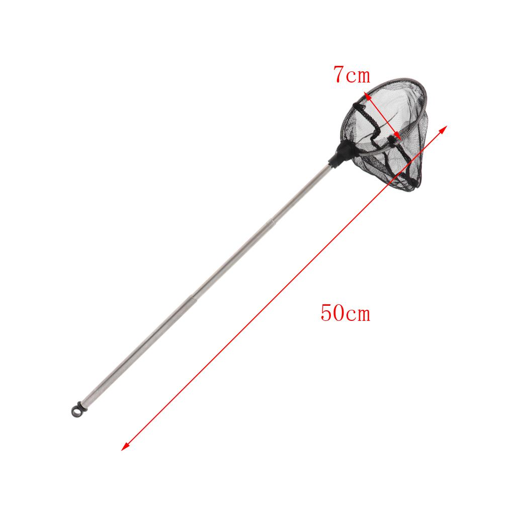 Mini Aquarium Fish Tank Net with Extendable Long Handle for Tank Black
