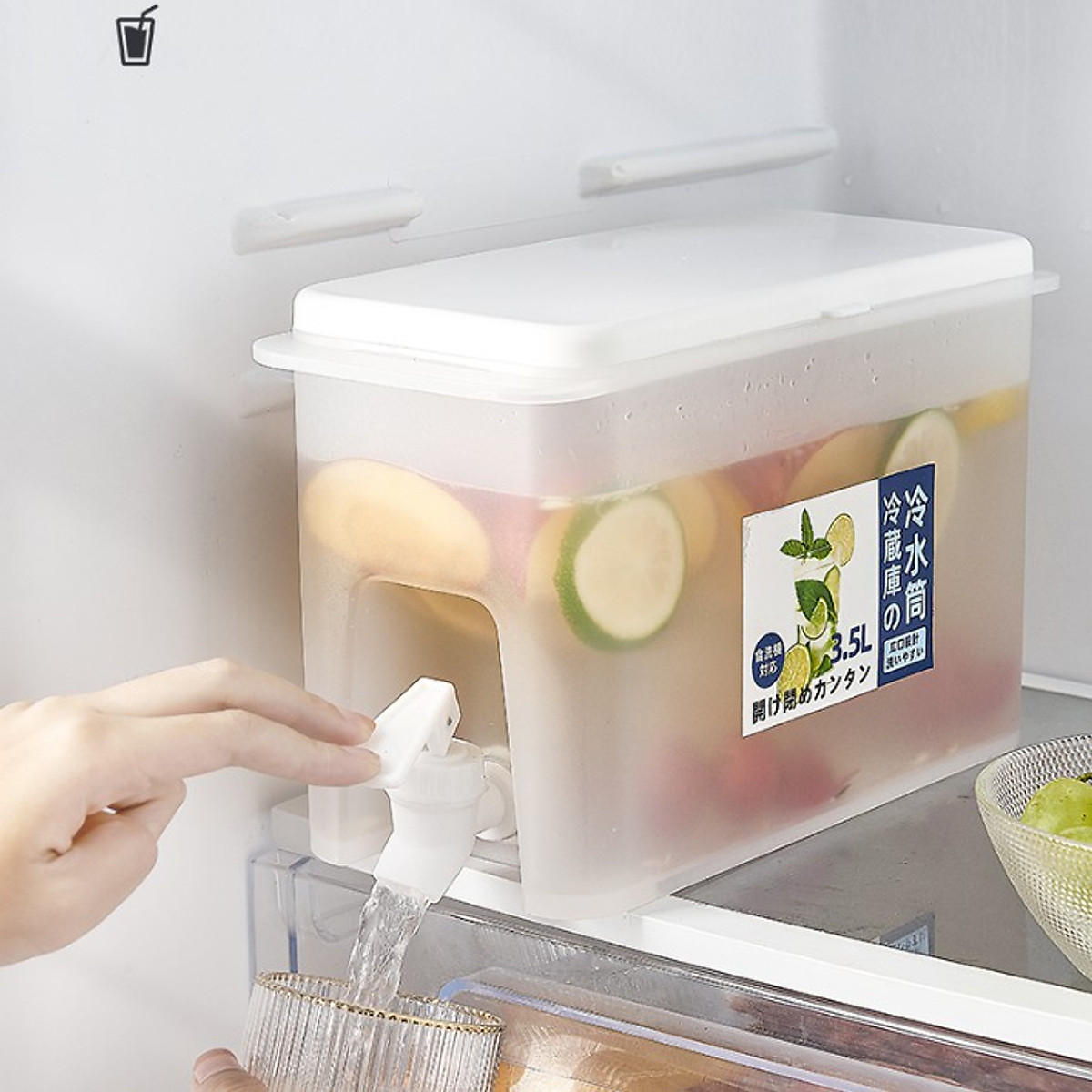 Bình Đựng Nước Có Vòi 3,5L Để Trong Tủ Lạnh Tiện Lợi Đa Năng Ngăn Nắp Loại 1 - Hàng Chính Hãng MINIIN