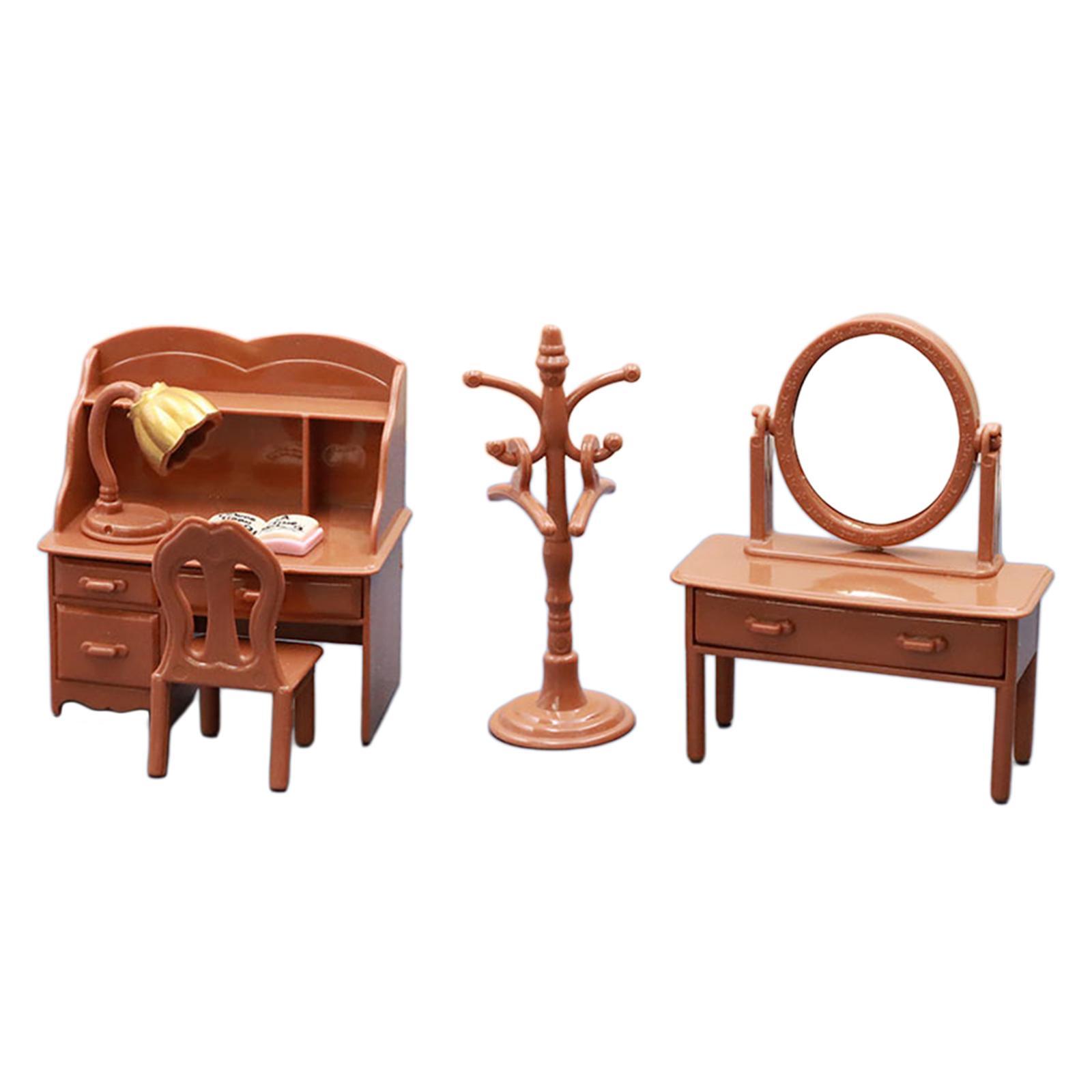 1/12 Dollhouse Miniature Wooden Bedroom Furniture Kit Chair Decor