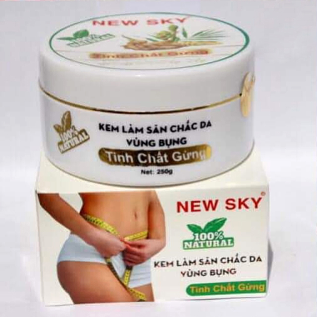 Kem massage săn chắc da vùng bụng tinh chất gừng New Sky Belly Fat Ginger Essence Massage Gel 250gr (hỗ trợ giảm béo, tan mỡ đùi, bắp tay, hông) Hani Peni