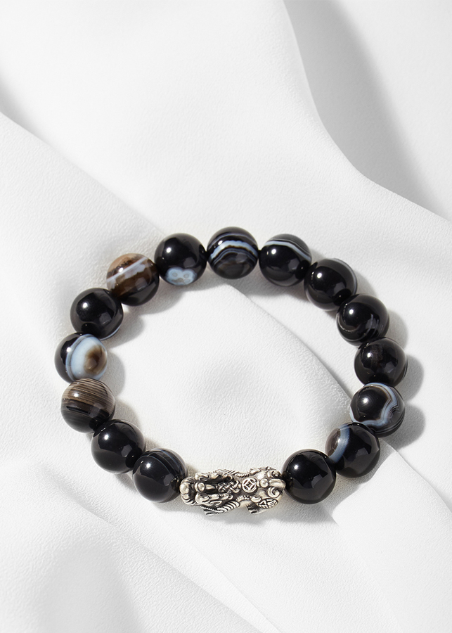 Vòng mã não mắt rồng phối tỳ hưu bạc Ngọc Quý Gemstones