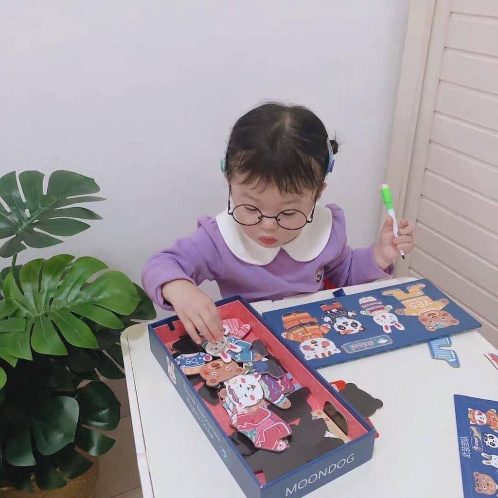 Đồ chơi cho bé, xếp hình thay quần áo cho gia đình thỏ gấu