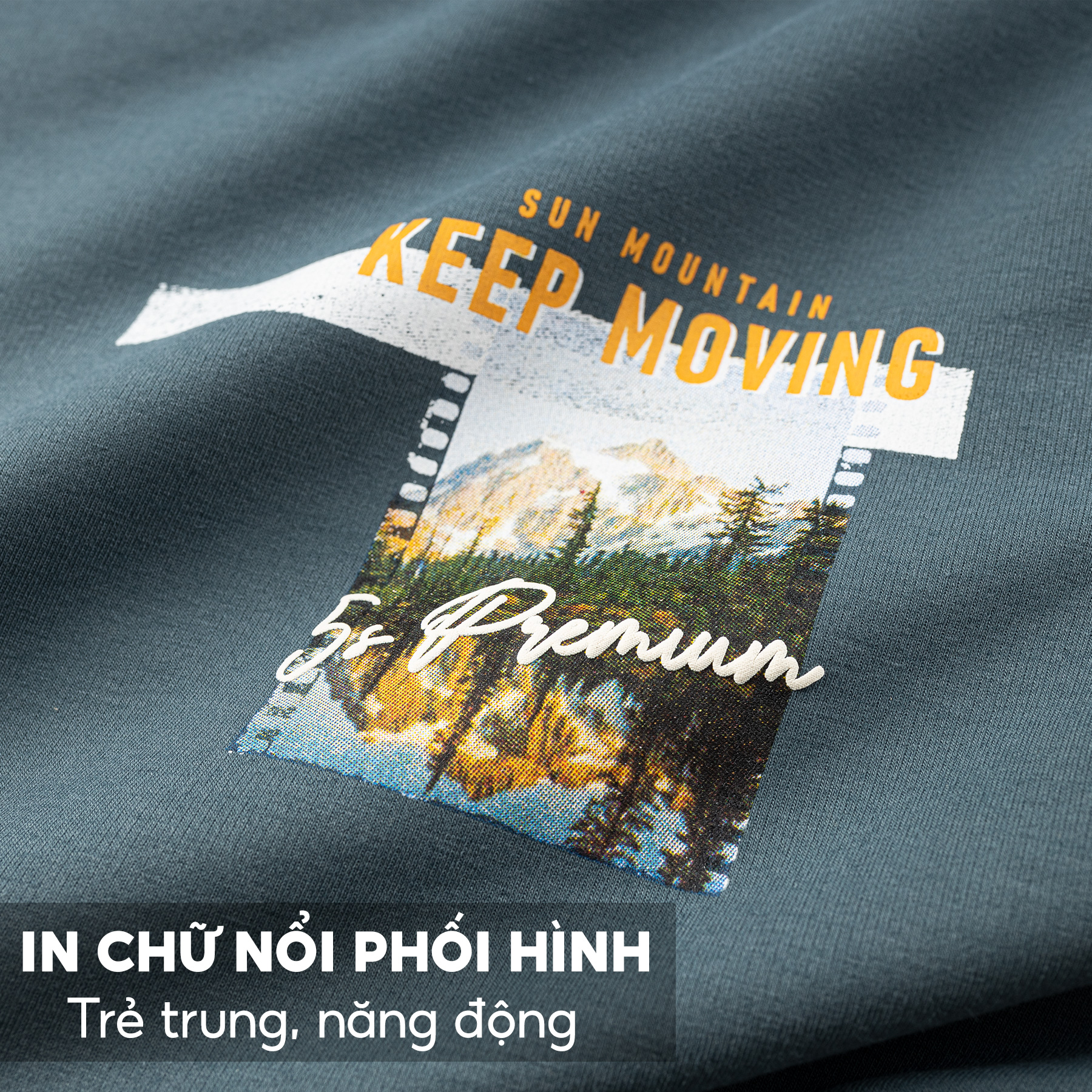 Áo Sweater Nam Thu Đông Chất Nỉ KEEP MOVING, Vải Cotton USA Cao Cấp, Dày Dặn, Mềm Mịn, Thiết Kế In Ấn Tượng