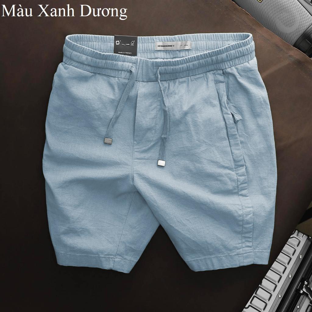 Quần ngố đũi Linen nam 5 màu siêu mát, Quần short nam cạp chun thoải mái vận động đi biển đi chơi
