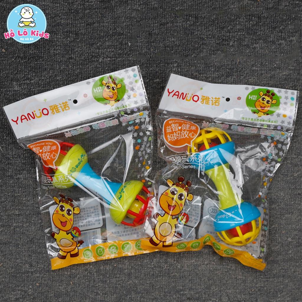 Combo bóng và chùy 2 đầu đồ chơi lục lạc xúc xắc cho bé Hồ Lô Kids