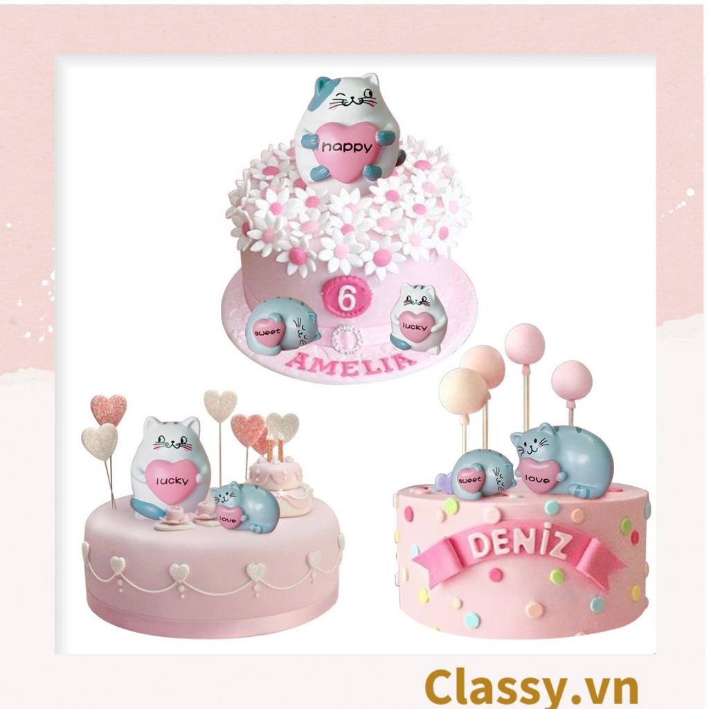 Mô mèo kitty  Classy cưng xỉu trưng bày ô tô, tiểu cảnh, bày bàn học, tủ sách, trang trí shop PK697