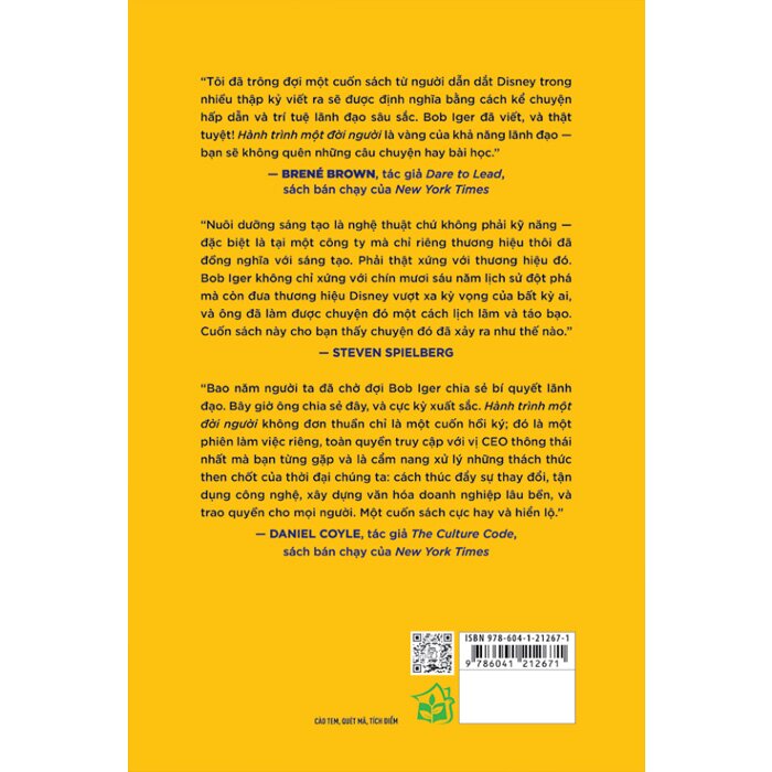 Sách Hành trình một đời người - Những đúc kết từ 15 năm ở vị trí CEO Công ty Walt Disney