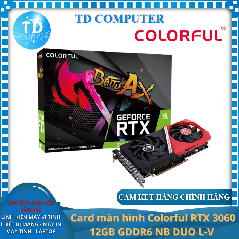Card màn hình Colorful RTX 3060 12GB GDDR6 NB DUO L-V - Hàng chính hãng NetWork Hub phân phối