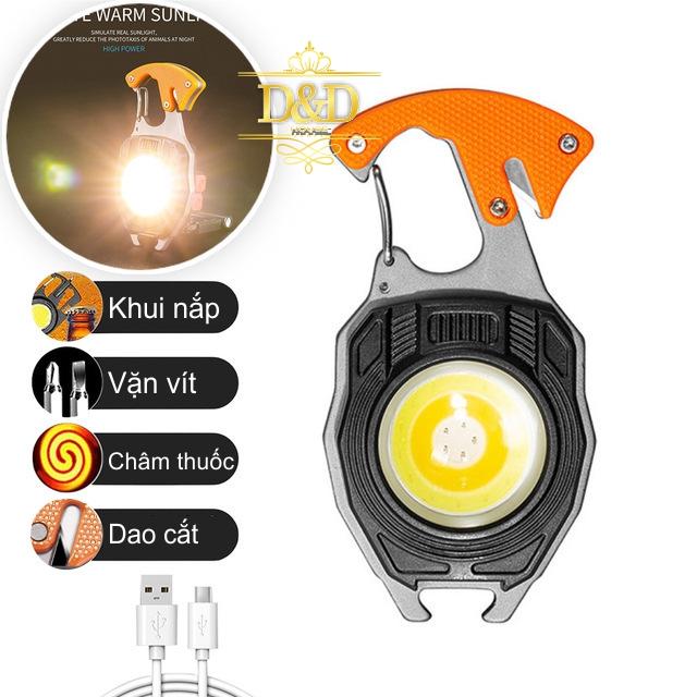 Đèn pin sạc mini siêu sáng LED-COB đa năng mẫu mới