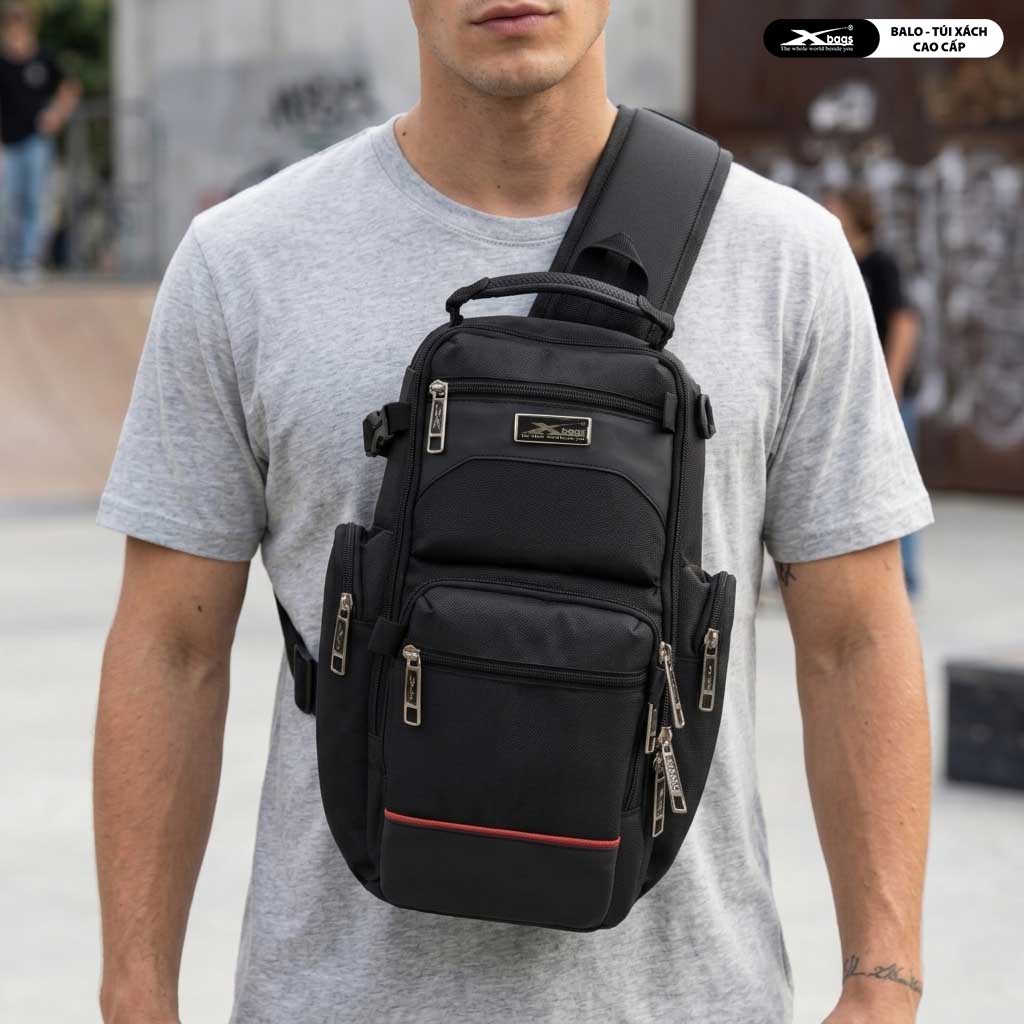 Túi Đeo Chéo Cao Cấp Xbags Apex XB9103 Màu Đen, Chống Nước, Thiết Kế Đa Năng, Nhiều Ngăn Thông Minh, Hiện Đại Cá Tính!